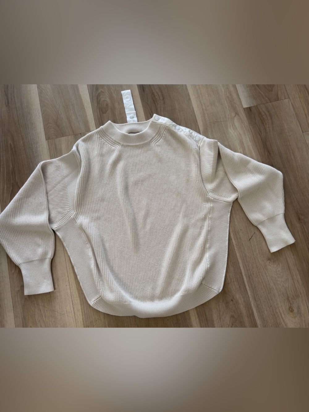Moncler Women's Cream Crewneck Knit Sweater